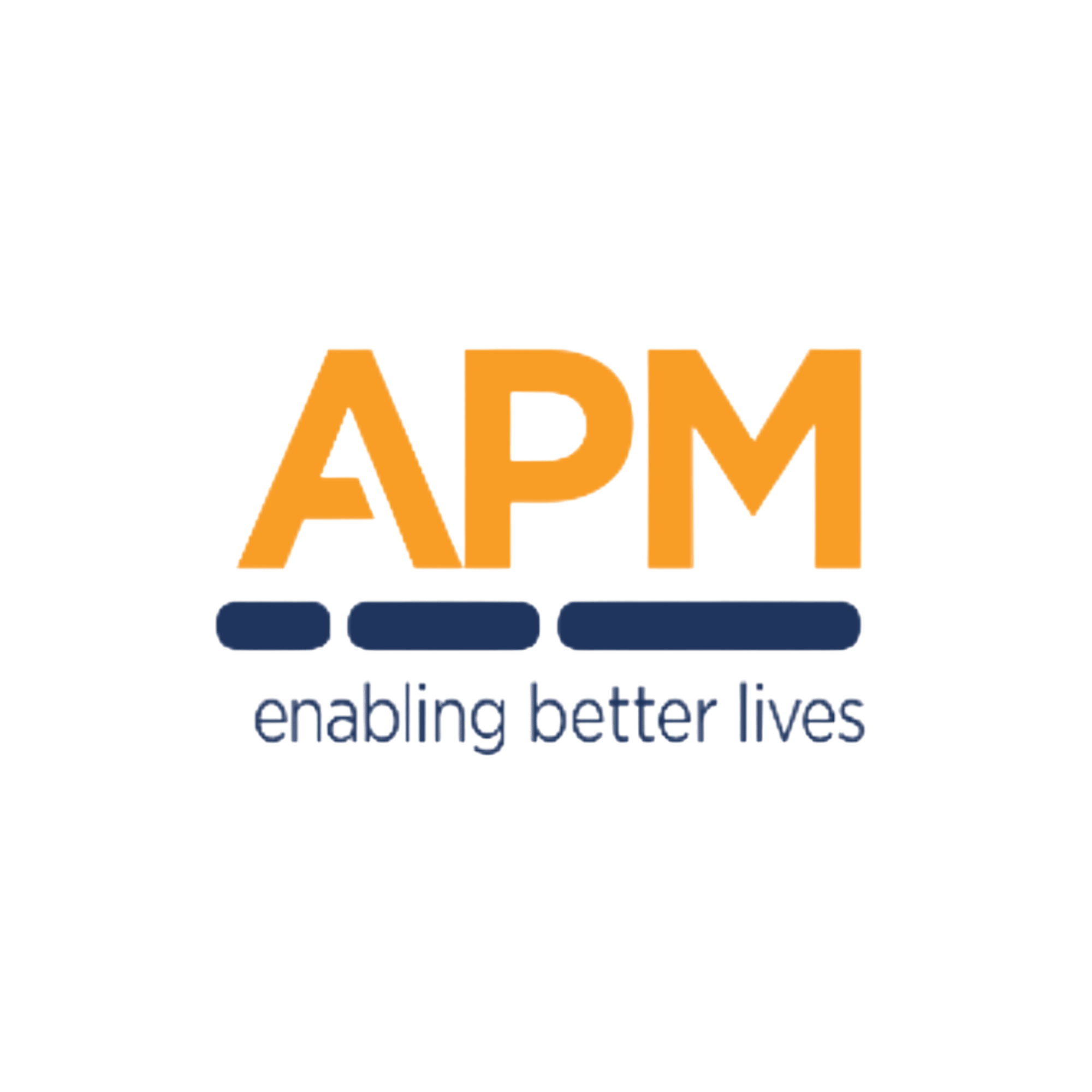 APM logo with tagline enabling better lives