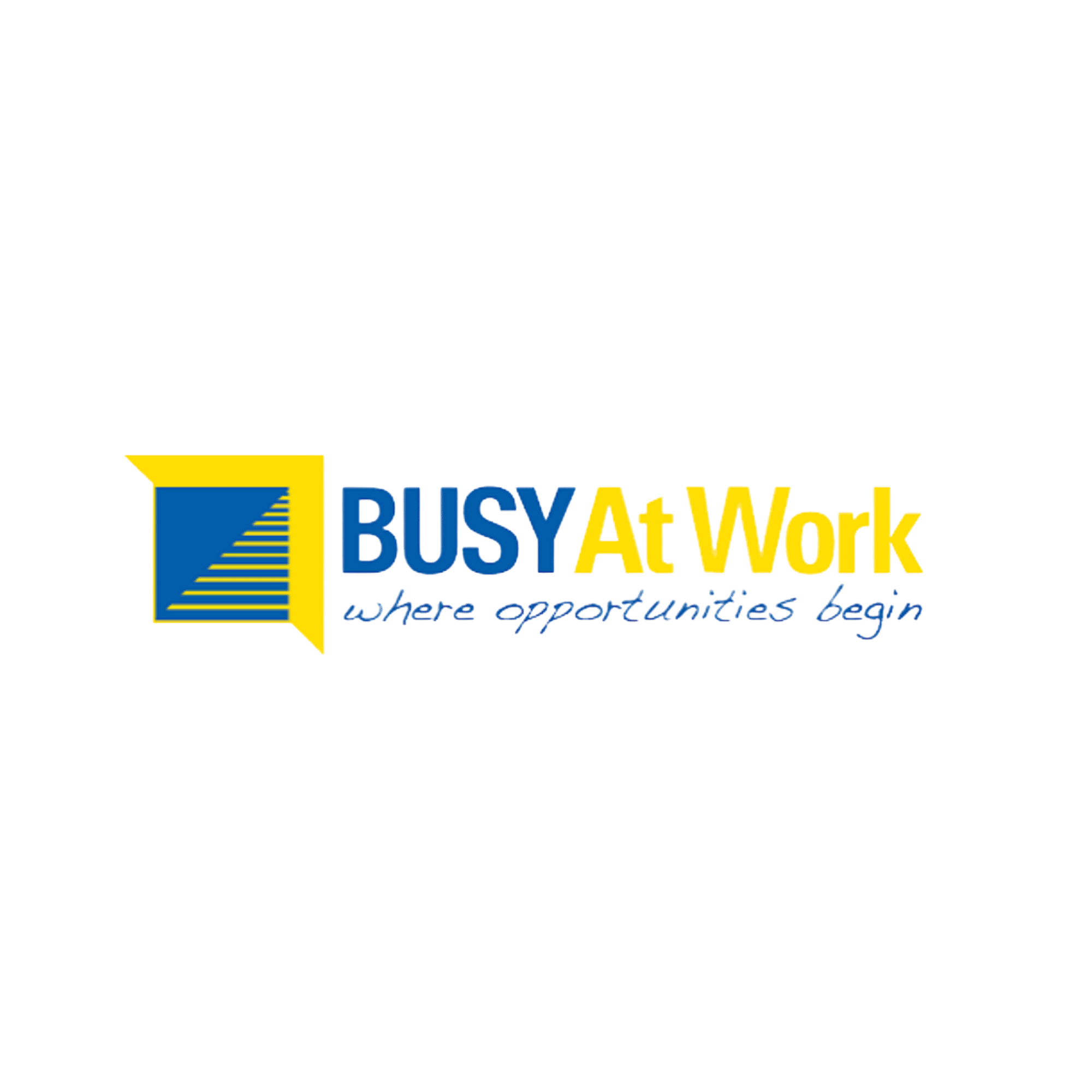 BusyAtWork logo with tagline 'where opportunities begin'